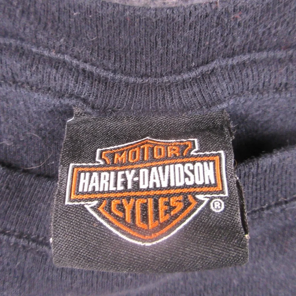 Harley-Davidson Shirt Womens Large Black‎ Long Sleeve Rhinestone Logo Biker